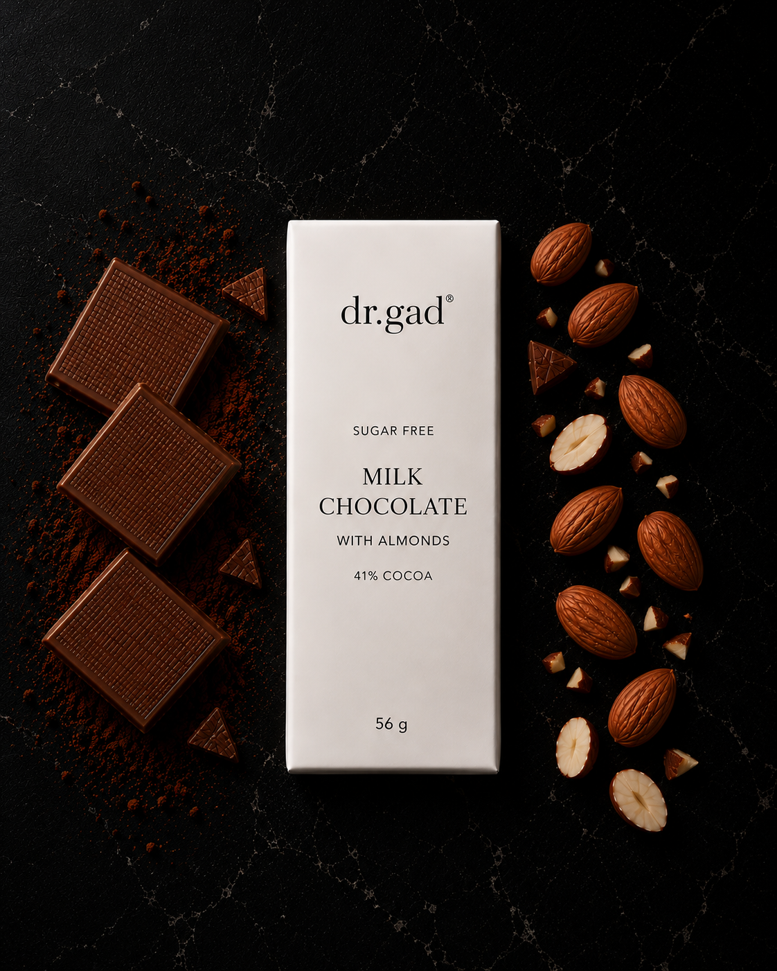Sugar Free Milk Chocolate with Roasted Almonds | 56 g